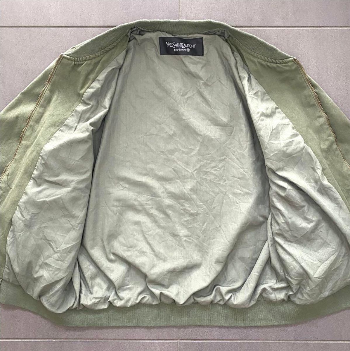 イヴ・サンローラン 刺繍ロゴ ジップアップ ブルゾンsize95（M