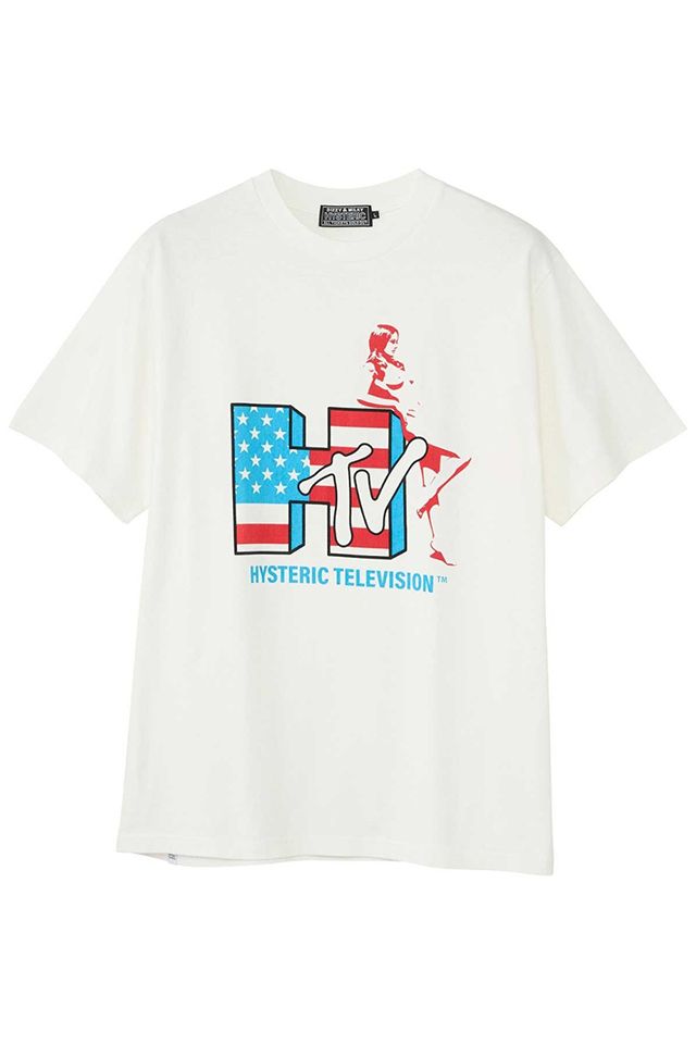 HYSTERIC GLAMOUR ヒステリックグラマー 02251CT23 HYSTERIC TELEVISION Tシャツ WHITE 正規通販 メンズ