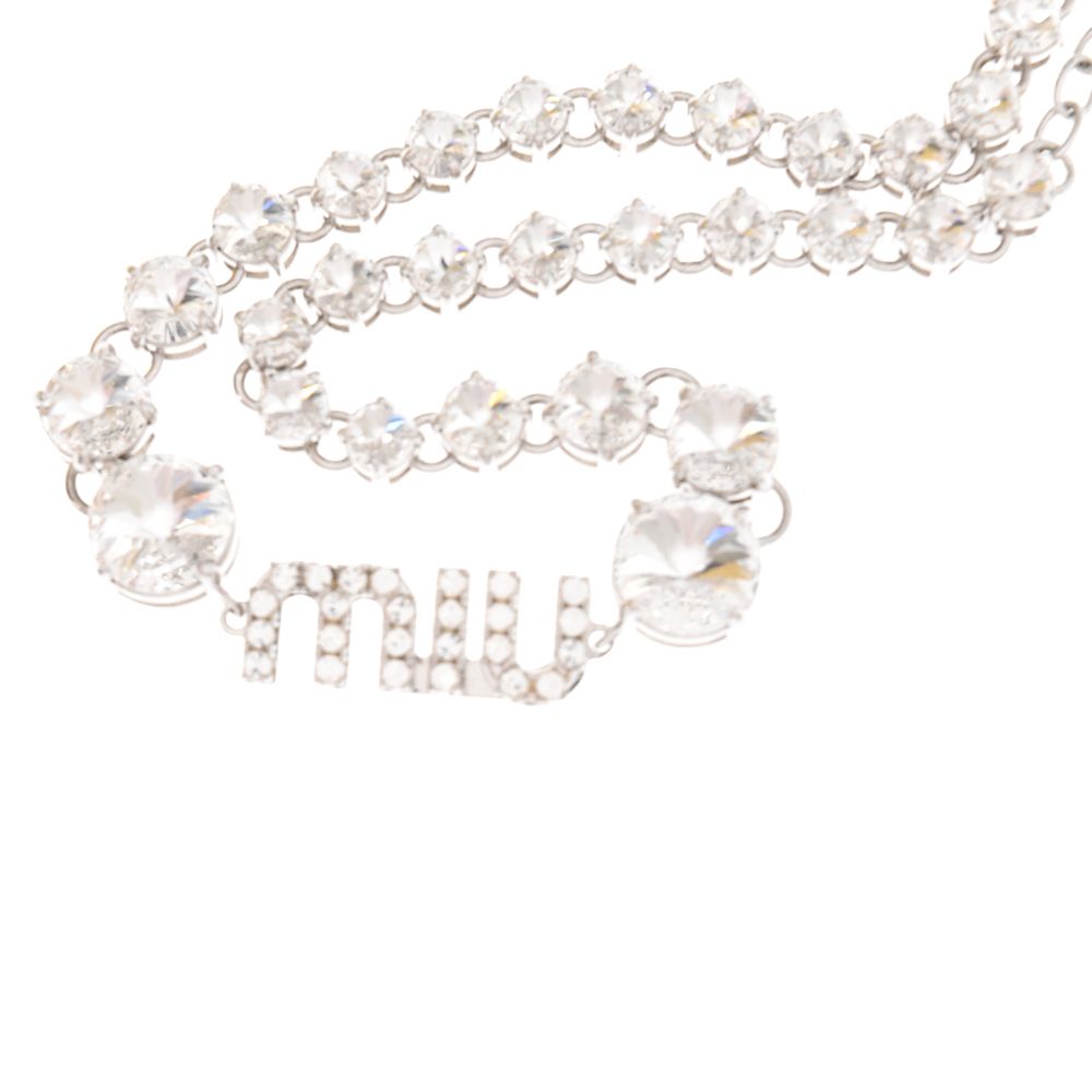 miumiu (ミュウミュウ) 23SS クリスタルロゴ ネックレス チョーカー