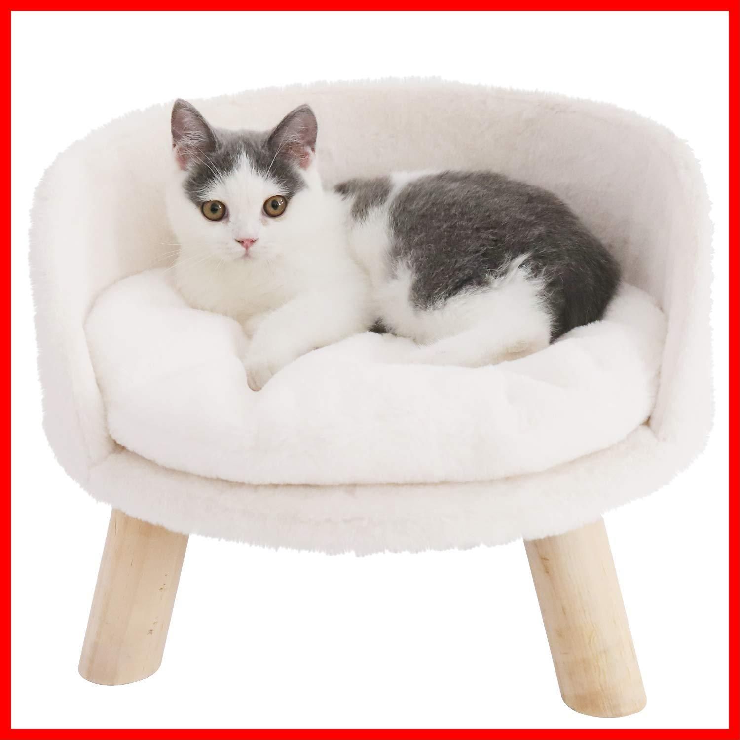 bingopaw 猫 ソファーベッド 洗える 4kg かわいい おしゃれ 椅子型 ペットベッド 小型犬 耐噛み おもしろ ペットソファー 足付き うさぎ ふわふわ もこもこ 冬|夏 通年 安定性