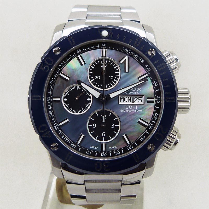 中古美品エドックス【EDOX】 01122-3BU3M-NANIN クロノオフショア1 クロノグラフ オートマチック ジャパン リミテッドエディション 日本限定100本