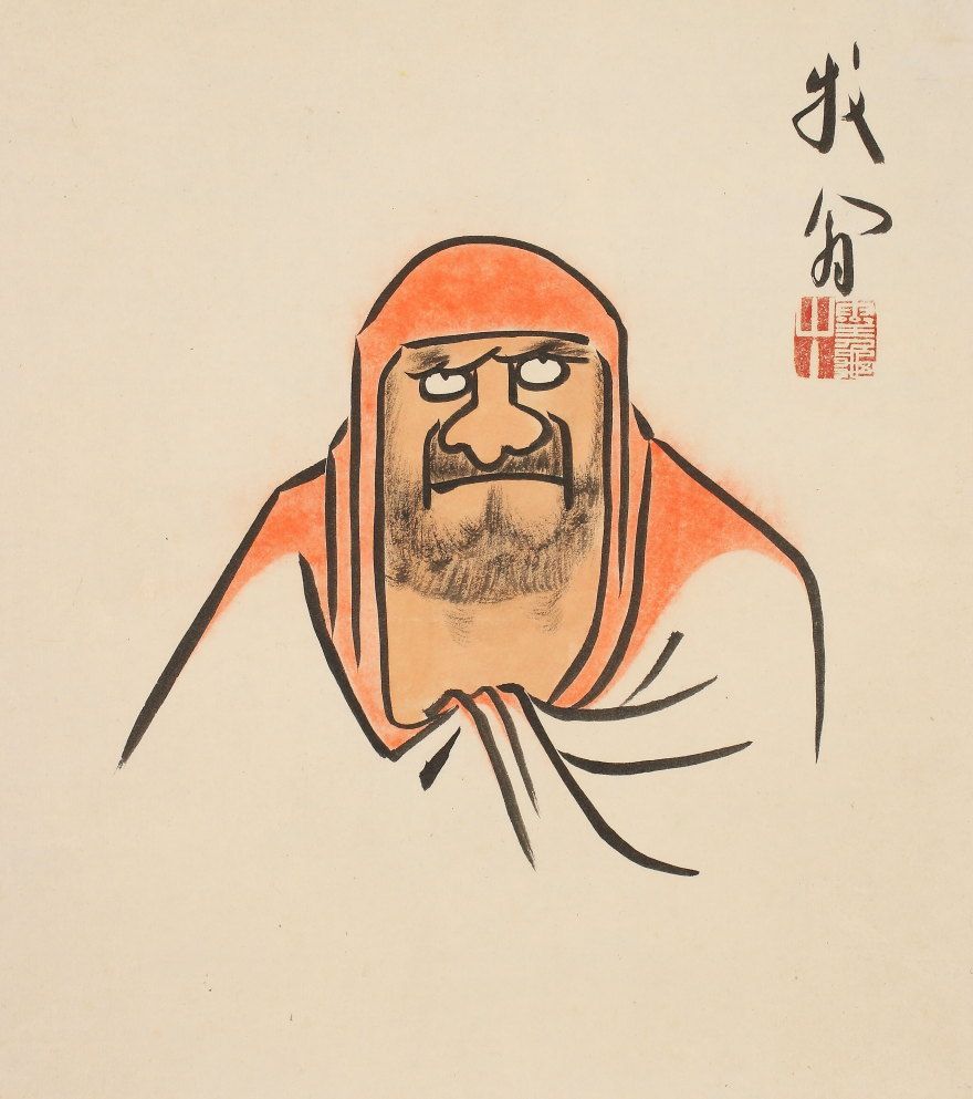 dds1145 美品 掛け軸 関牧翁作 達磨図 臨済宗天竜寺住職 群馬の