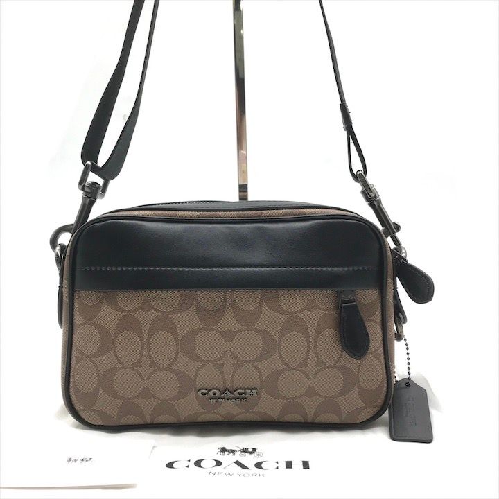 ♥ COACH コーチ シグネチャー ロゴ PVC ミニ ショルダー バッグ ブラウン ブランド 鞄 Bag k6492