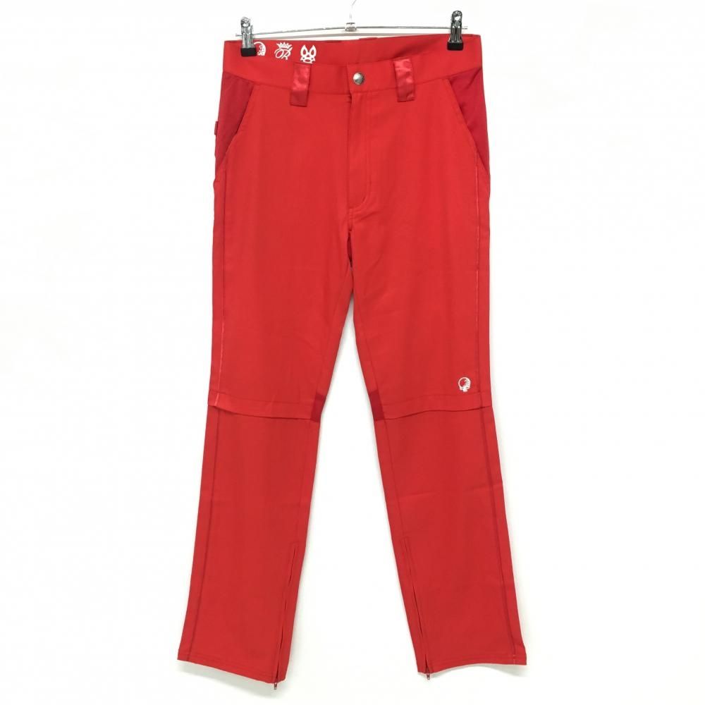 【超美品】ラッセルノ パンツ レッド 裾ジップ メッシュ 2WAY 薄手 メンズ M ゴルフウェア RUSSELUNO