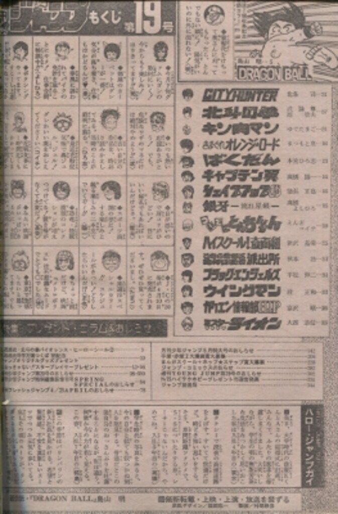 ヤケ　確認ページ 集英社 週刊少年ジャンプ 1985年(昭和60年)19号