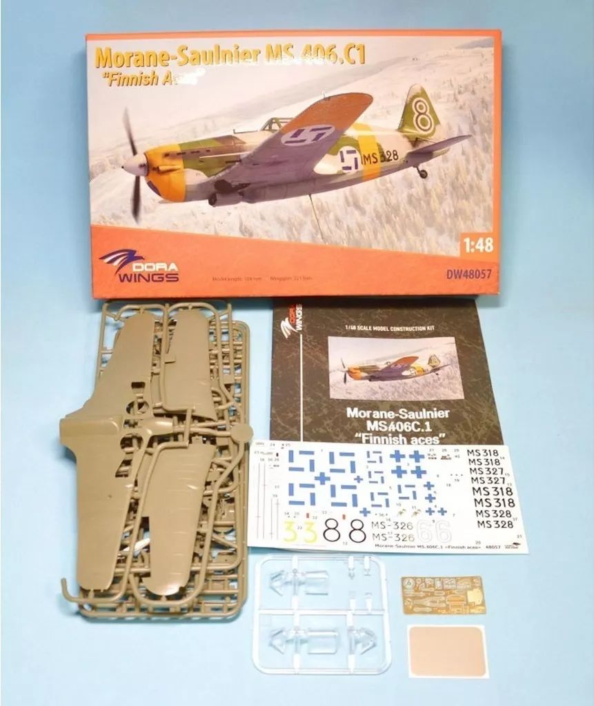 【新品】プラモデル 1/48 仏・モラーヌソルニエMS.406.戦闘機フィンランドのエース [DW48057]