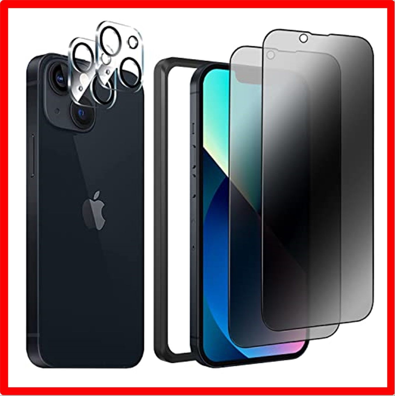 匿名配送】 iPhone 13_全面-覗き見防止 DZHFU iPhone 13 フィルム【4枚