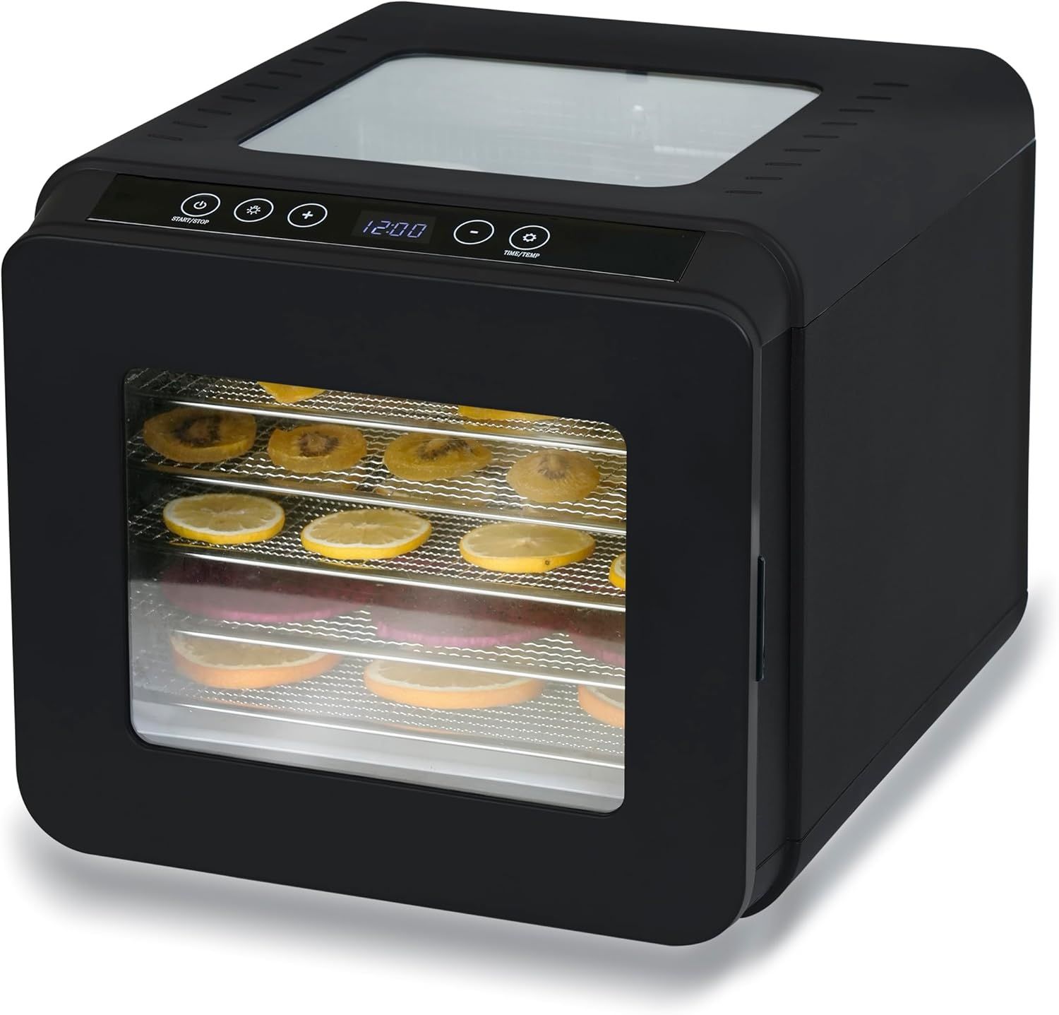 フードドライヤー 食品乾燥機 400W 360°熱風循環加熱 両面ガラス