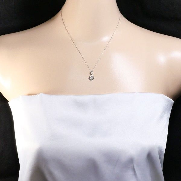 PT900 PT850 ネックレス necklace ダイヤ 0.50 総重量約1.4g 約40cm