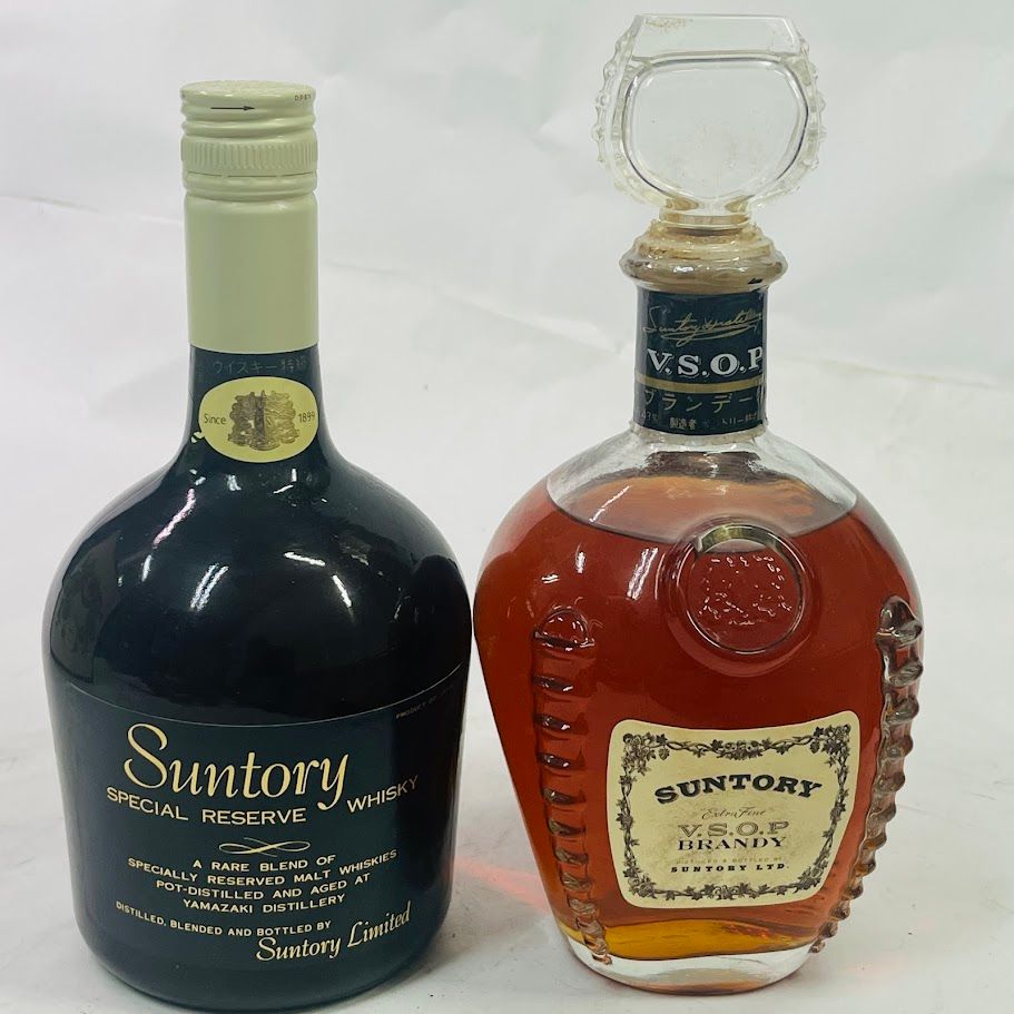 キ*ン様 【ee1105/8】古酒　サントリー　ウイスキー＆ブランデー計3本セッ 古酒サントリーウイスキー、ブランデー3本セット