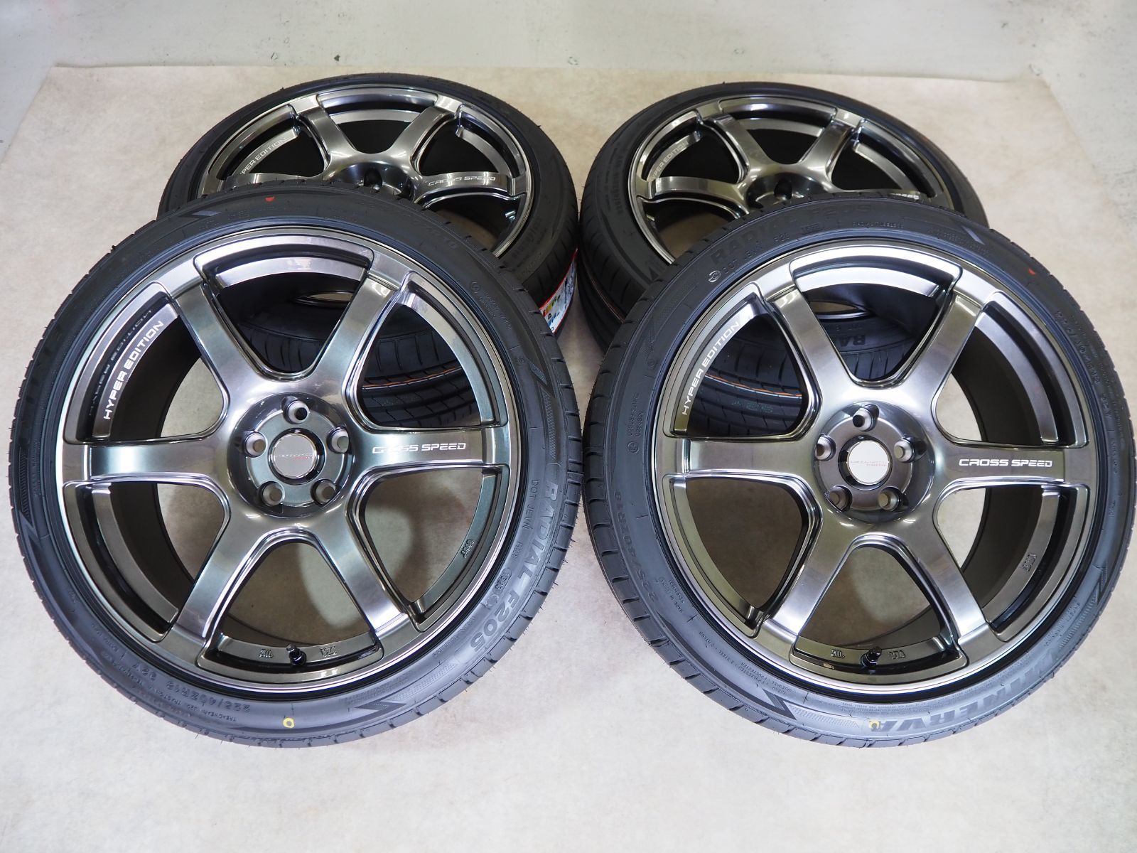 クロススピード RS6 18inch 8.5J 5-100 +45 新品輸入タイヤ 225/40R18 