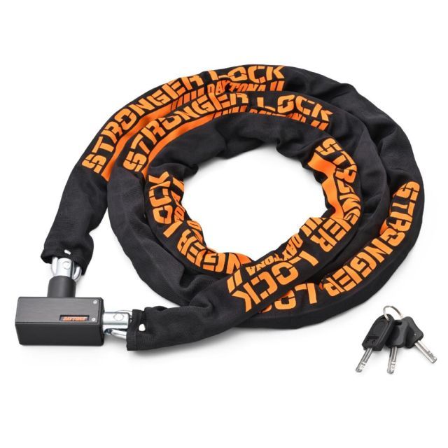 デイトナ Daytona バイク用 チェーンロック φ8mmスチール合金製 LEDライト付き鍵 ストロンガーチェーンロック 鍵タイプ 2.5m 48436