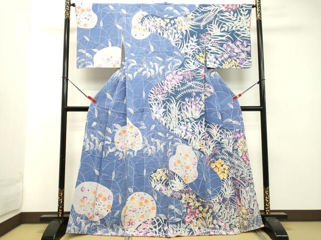 平和屋着物○訪問着 草花文 鬼しぼ縮緬 正絹 逸品 DAAT1244tw - メルカリ