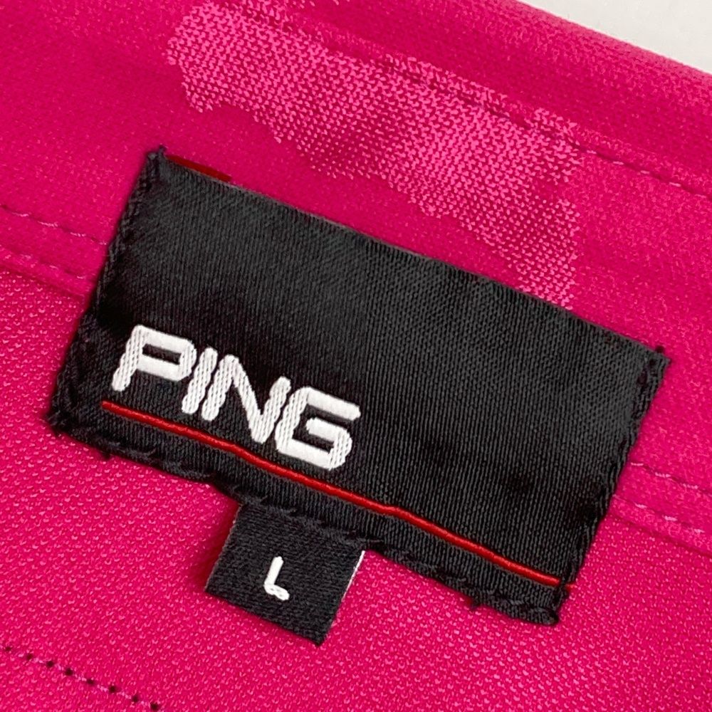 サイズ：L PING ピン  長袖ポロシャツ  ピンク系 [240101498705] ゴルフウェア メンズ ストスト サイズ：L PING ピン 長袖ポロシャツ ピンク系 [240101498705