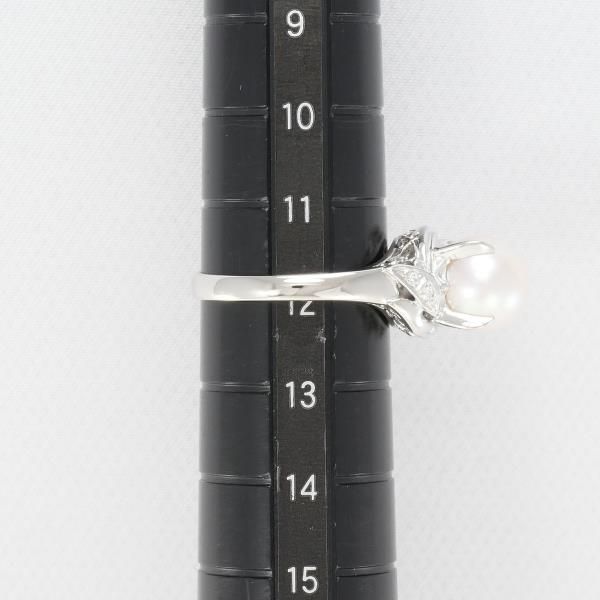 PT900 リング 指輪 12号 パール 約8.5mm ダイヤ 0.038 総重量約5.4g 