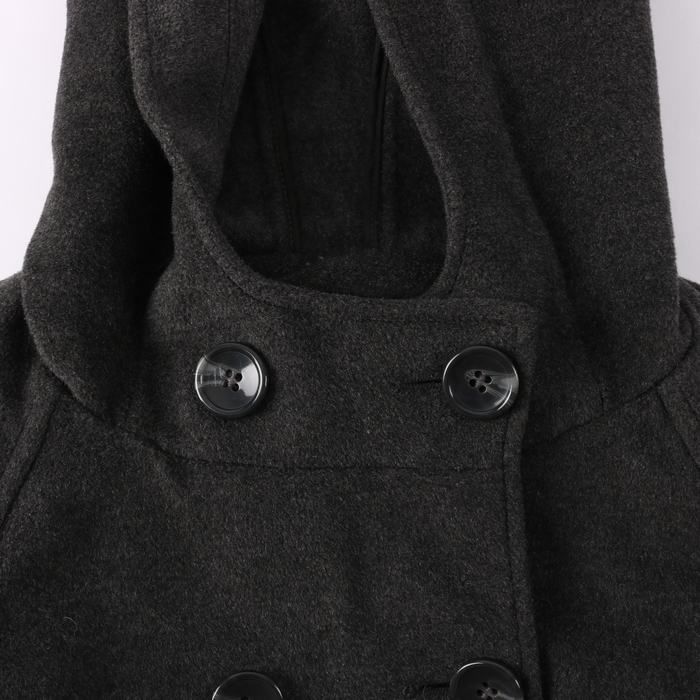 アンタイトル コート フード付き ジャケット ダブルボタン ポンチョ風