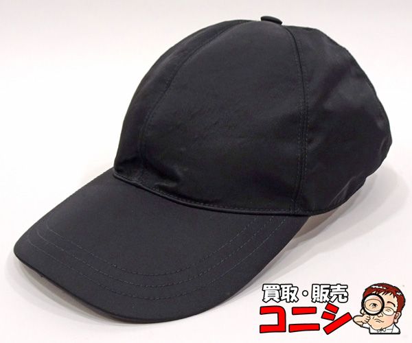 質コニシ】【PRADA/プラダ】ベースボールキャップ 帽子 黒