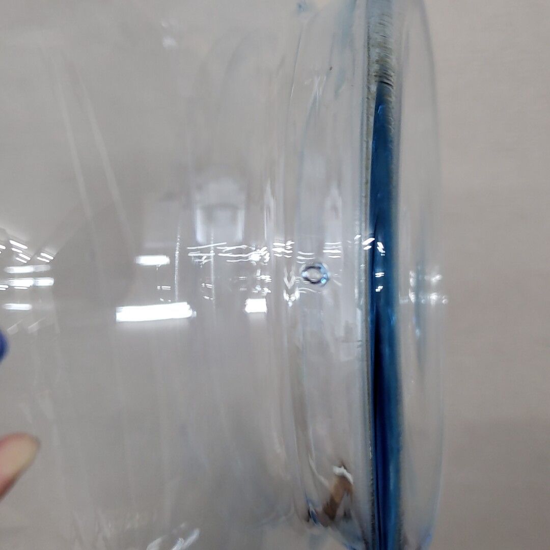 アンティーク ガラス 薄水色 古ガラス 気泡 角形ガラス鉢　型ガラス_ アンティーク ガラス 薄水色 古ガラス 気泡 角形ガラス鉢 型ガラス_