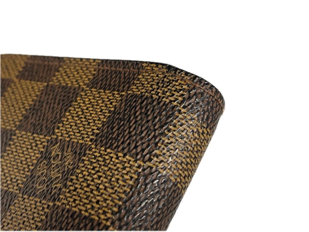 ▽LOUIS VUITTON ルイヴィトン ダミエ 二つ折り財布がま口