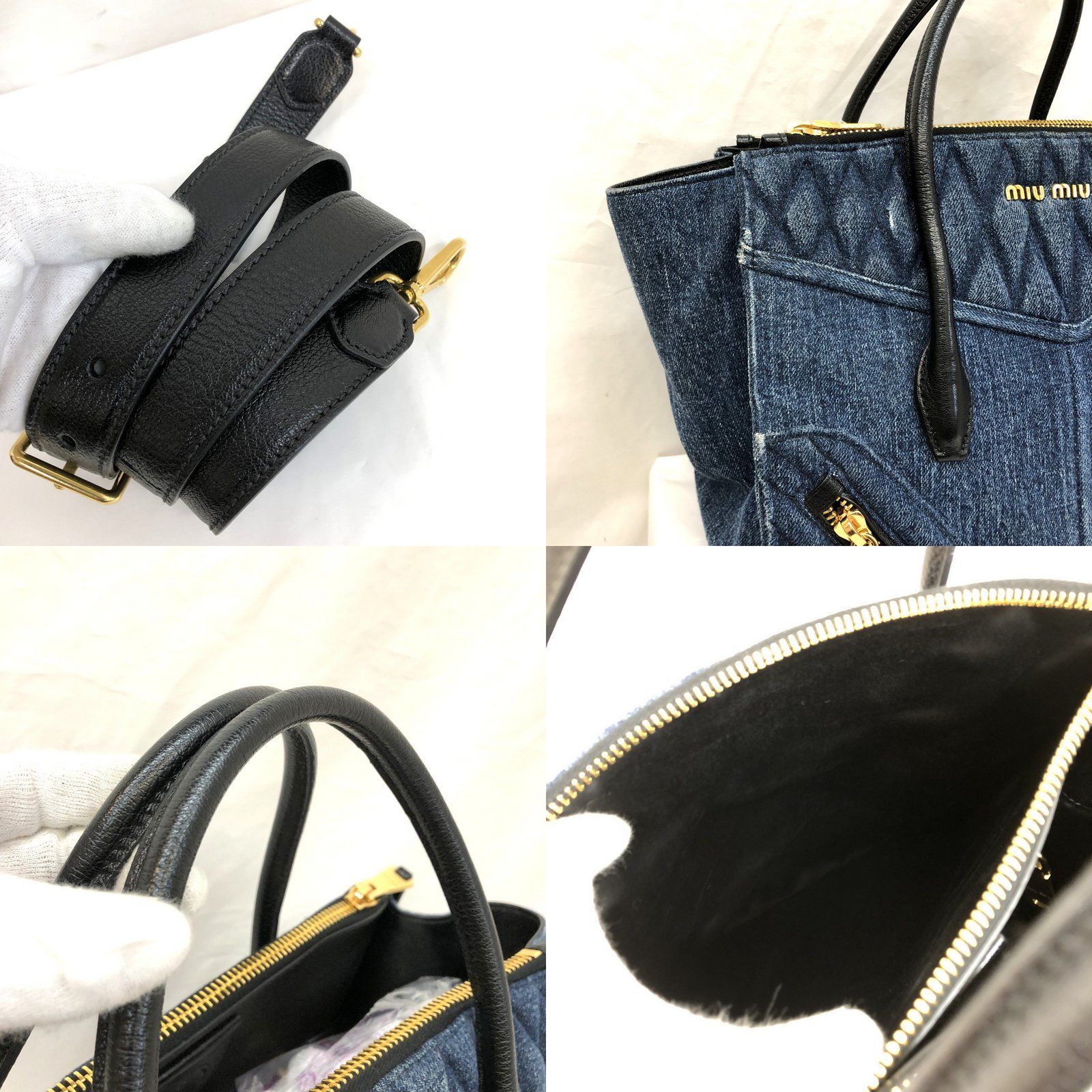 MIU MIU ミュウミュウ ハンドバッグ RN1031 DENIM BIKER - メルカリShops