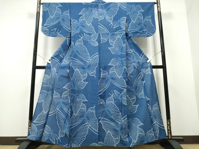 平和屋着物∴夏物 浴衣 綿紅梅 舞蝶文 綿 CAAW1107ng