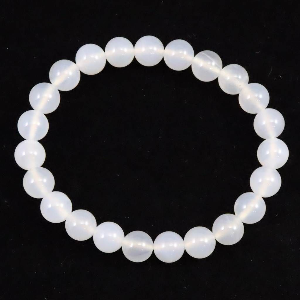 北海道 花石メノウ 瑪瑙 8mm玉 ブレスレット ディレクトリカード付 17.7g 【榎本通商74074】