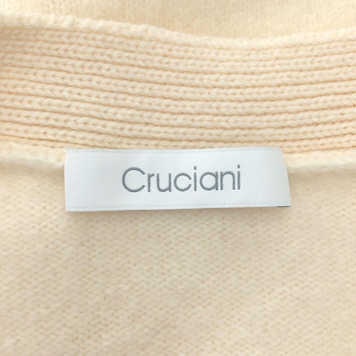  Cruciani クルチアーニ カシミヤ シルク混 Vネック ロング ニット カーディガン 38 アイボリー レディース その他 トップス