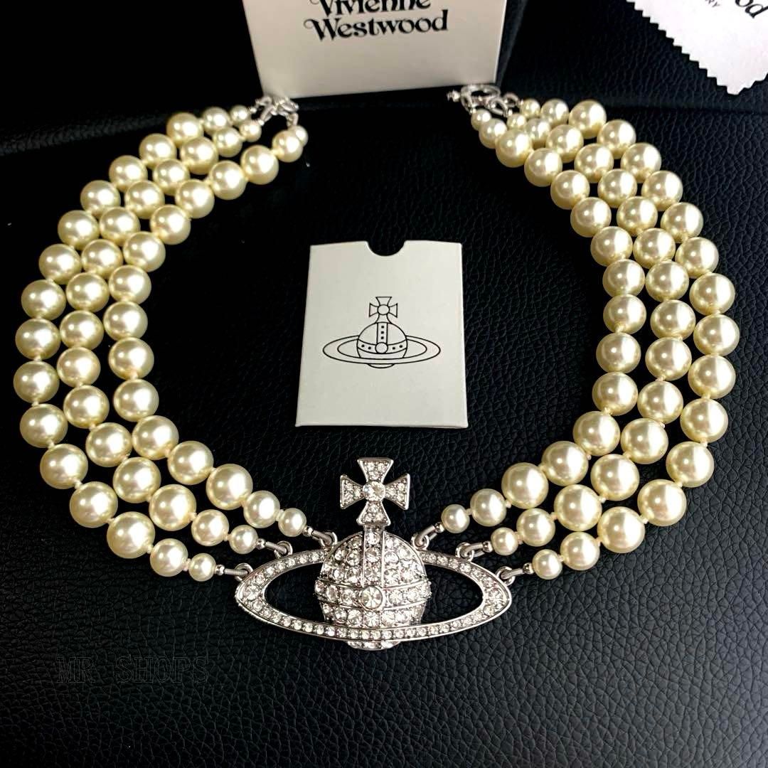 【美品】Vivienne Westwood 3連パールチョーカー Vivienne Westwood - ✨ヴィヴィアン ヴィンテージ 3連パール