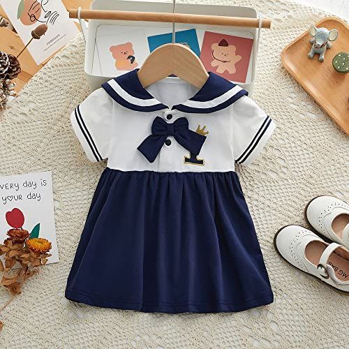 人気商品]ネイビー_80 [Baby koi] ベビー服子供服女の子半袖夏服 