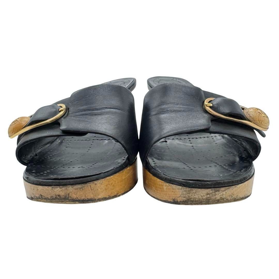 レザー ヒールサンダル