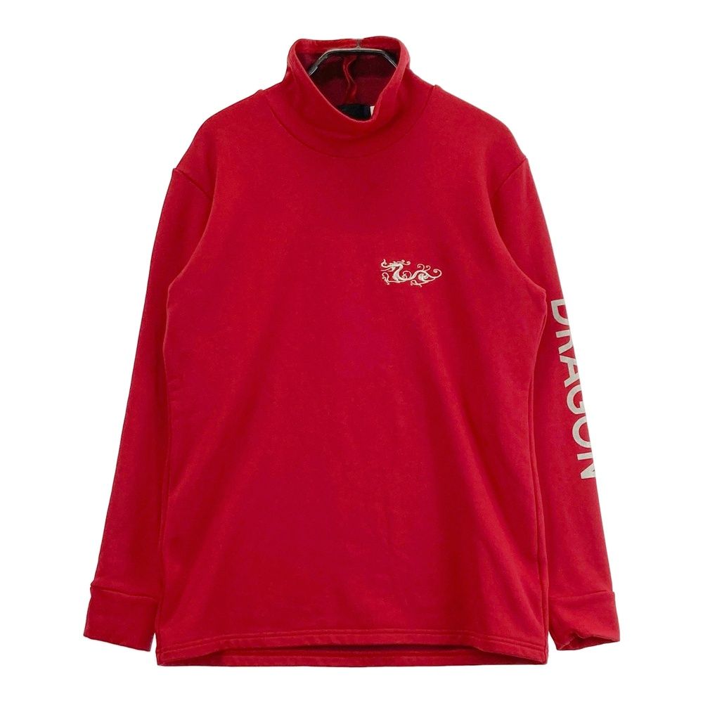 サイズ：2 DANCE WITH DRAGON ダンスウィズドラゴン  ハイネック 長袖Tシャツ 裏起毛  レッド系 [240101468835] ゴルフウェア メンズ ストスト DANCE WITH DRAGON ダンスウィズドラゴン ハイネック 長袖T