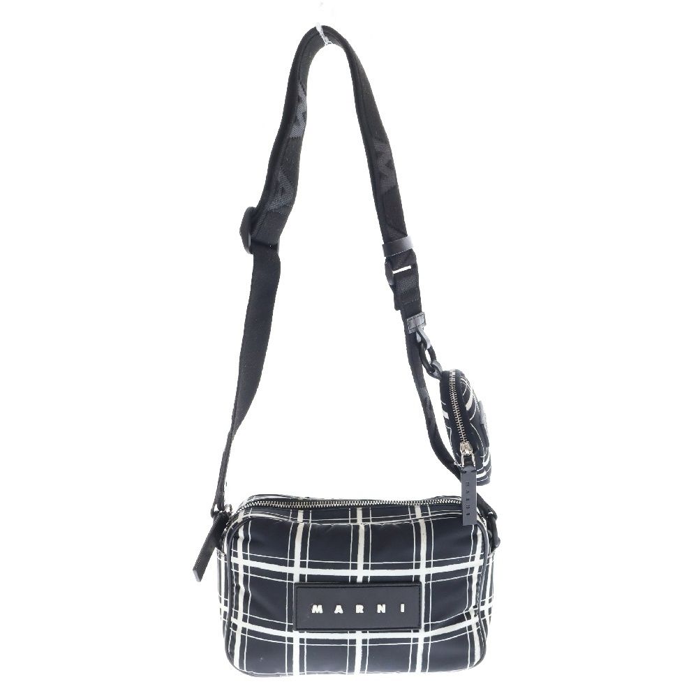 MARNI マルニ Puff checked camera bag パフチェックドカメラバッグ ショルダーバッグ ブラック/ホワイト SBMP0146U0 P6262 MARNI (マルニ) Puff checked camera bag パフチェックドカメラバッグ
