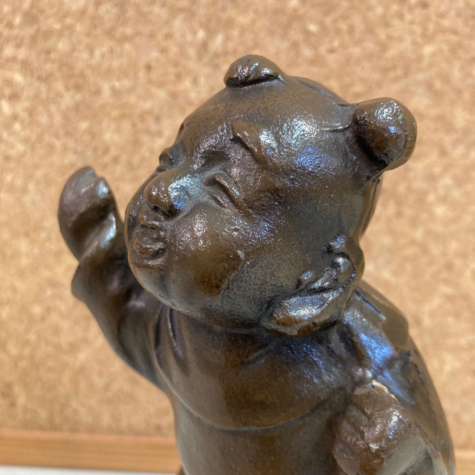美品 置物 縁起物 布袋様 子供布袋 鉄製 - メルカリ