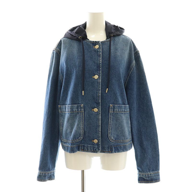 モンクレール MONCLER 24SS Lampusa デニムジャケット Gジャン ジージャン ブルゾン ノー コットン 2 インディゴ |NR OS