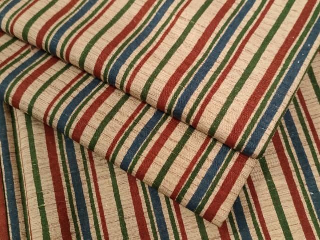 平和屋着物●上質な小紋 紬地 型染め 縞 正絹 CAAW8419yc