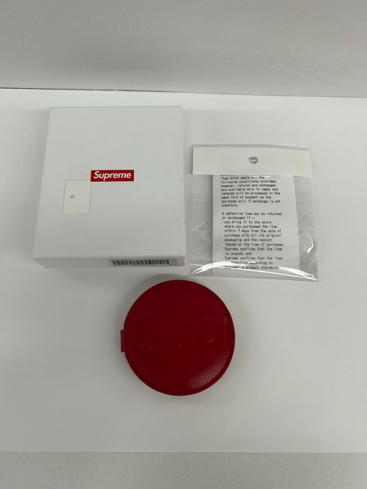 メイク道具・化粧小物 Supreme Leather Pocket Mirror Red Supreme Leather Pocket Mirror red シュプリーム