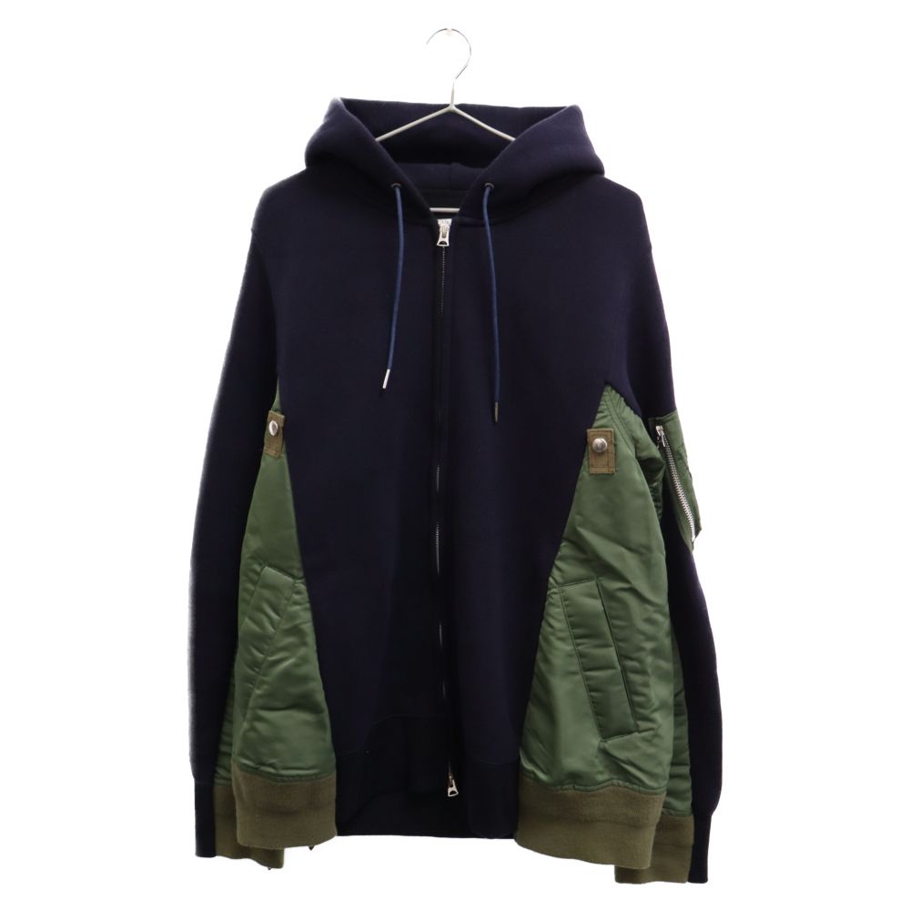 Sacai Sweat MA-1 ZipHoodie MA-1ドッキング 再構築