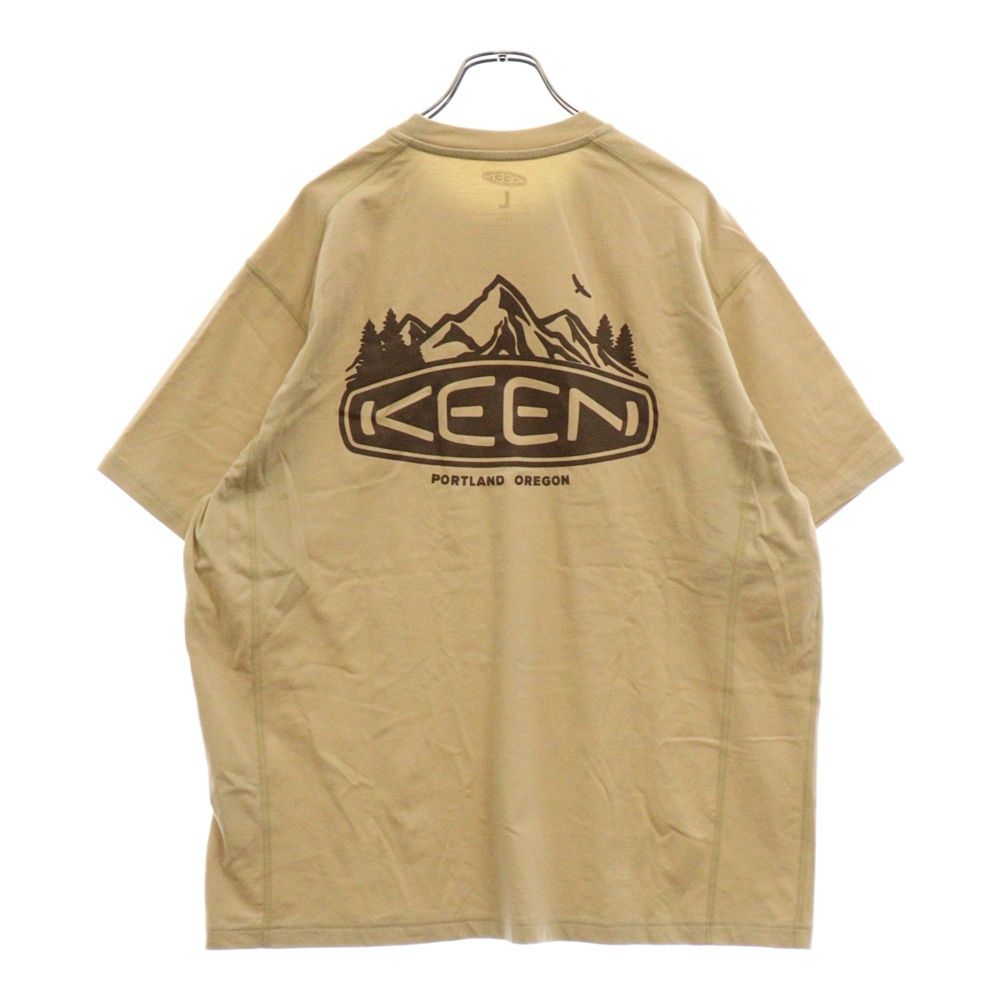 KEEN (キーン) ロゴプリント 半袖 Tシャツ ベージュ