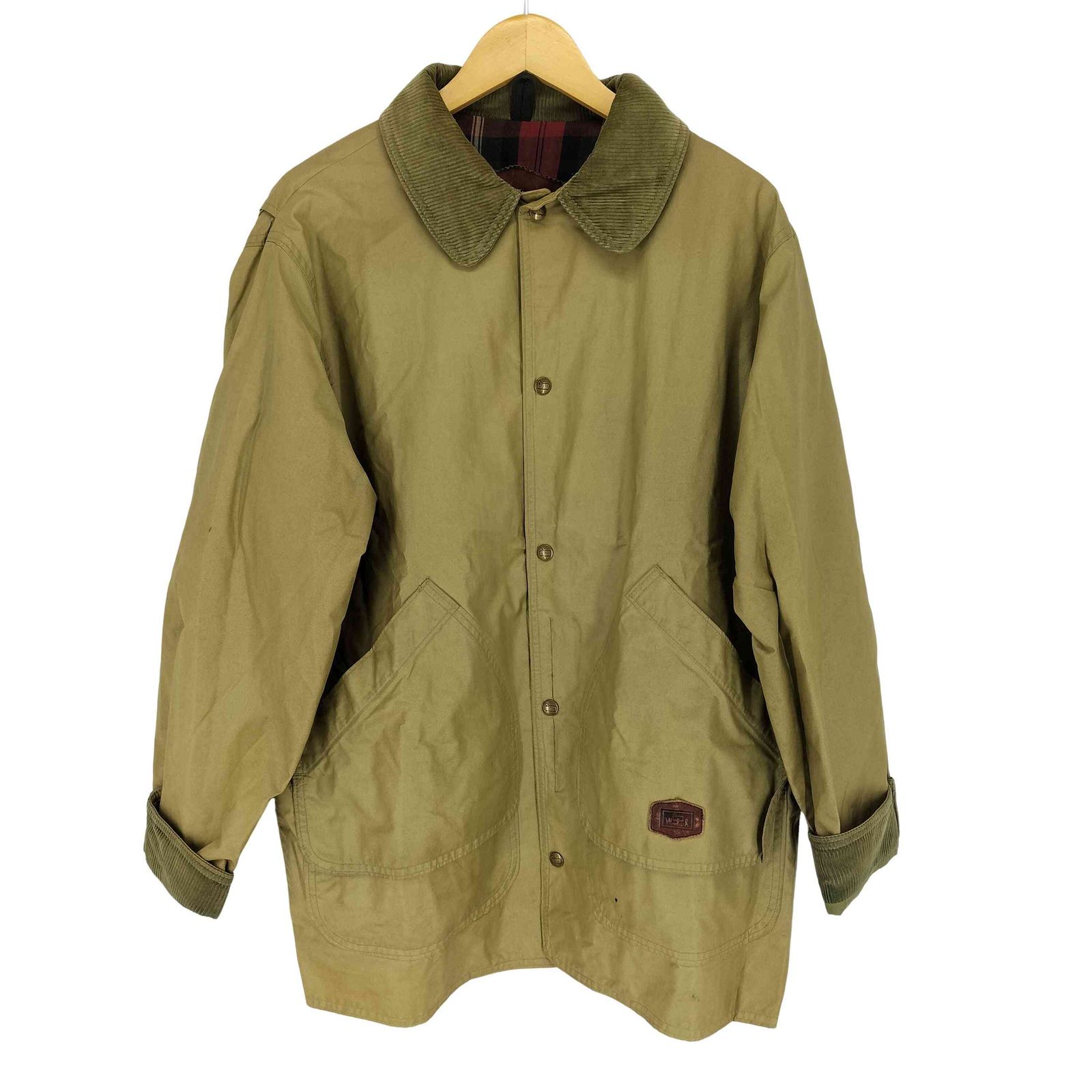 ウールリッチ WOOLRICH 90s MADE IN USA 裏地チェック コーデュロイカラーオイルドジャケット メンズ JPN：M 