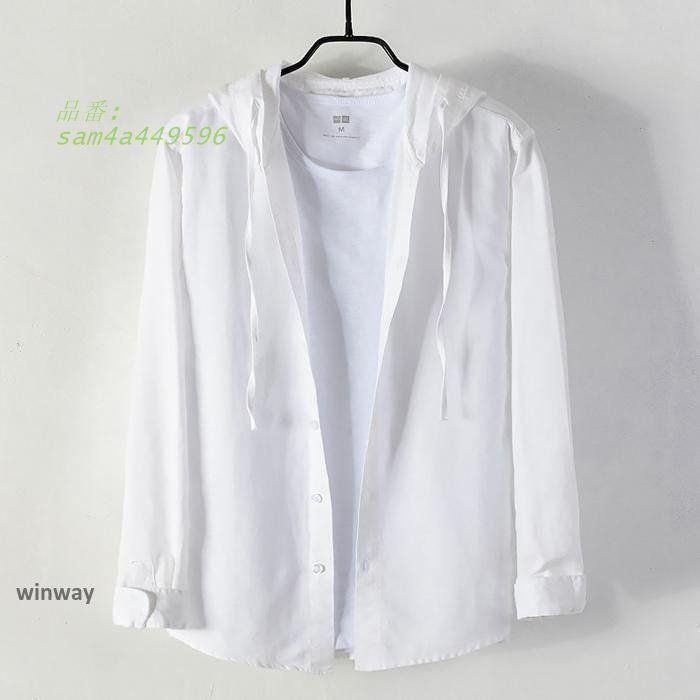 赤字覚悟!メンズ リネンシャツ 長袖シャツ 綿麻カジュアル シャツ涼しい 羽織 薄手 無地 UVカットゆったり am4a449596