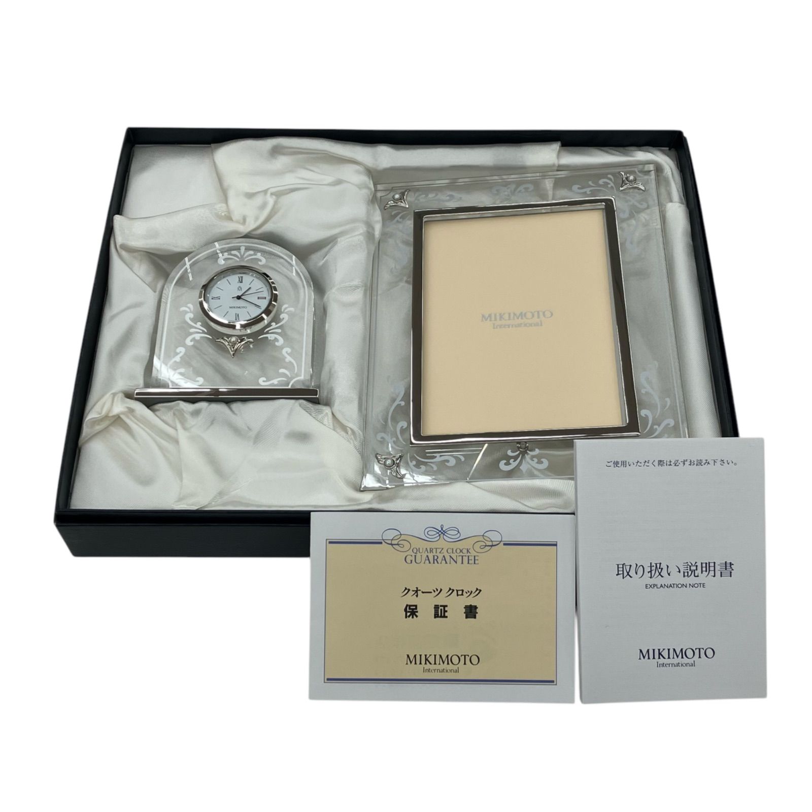 186001　MIKIMOTO ミキモト　置時計＆フォトフレーム ギフトセット