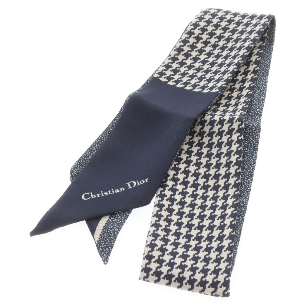 クリスチャンディオール ミッツァ スカーフ 千鳥格子 シルク