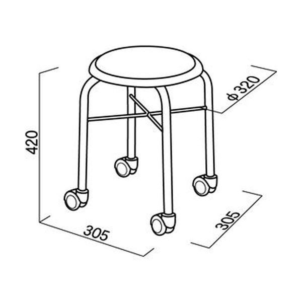 全国送料無料！ スツール オットマン 幅32cm ホワイト×ブラック スタッキング キャスター付 スチール 1脚販売 リビング 在宅ワーク 作業 良質および割引価格です。