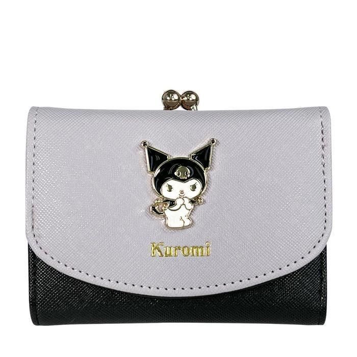 新品 財布 レディース 三つ折り ミニ Kuromi クロミ ブランド 本革！！ 財布 レディース 三つ折り ミニ Kuromi ブランド クロミ 本革