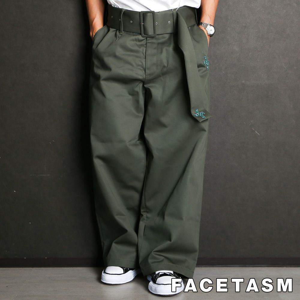 FACETASM/ファセッタズム】BELTED BIG HEART PANTS / ワイドパンツ