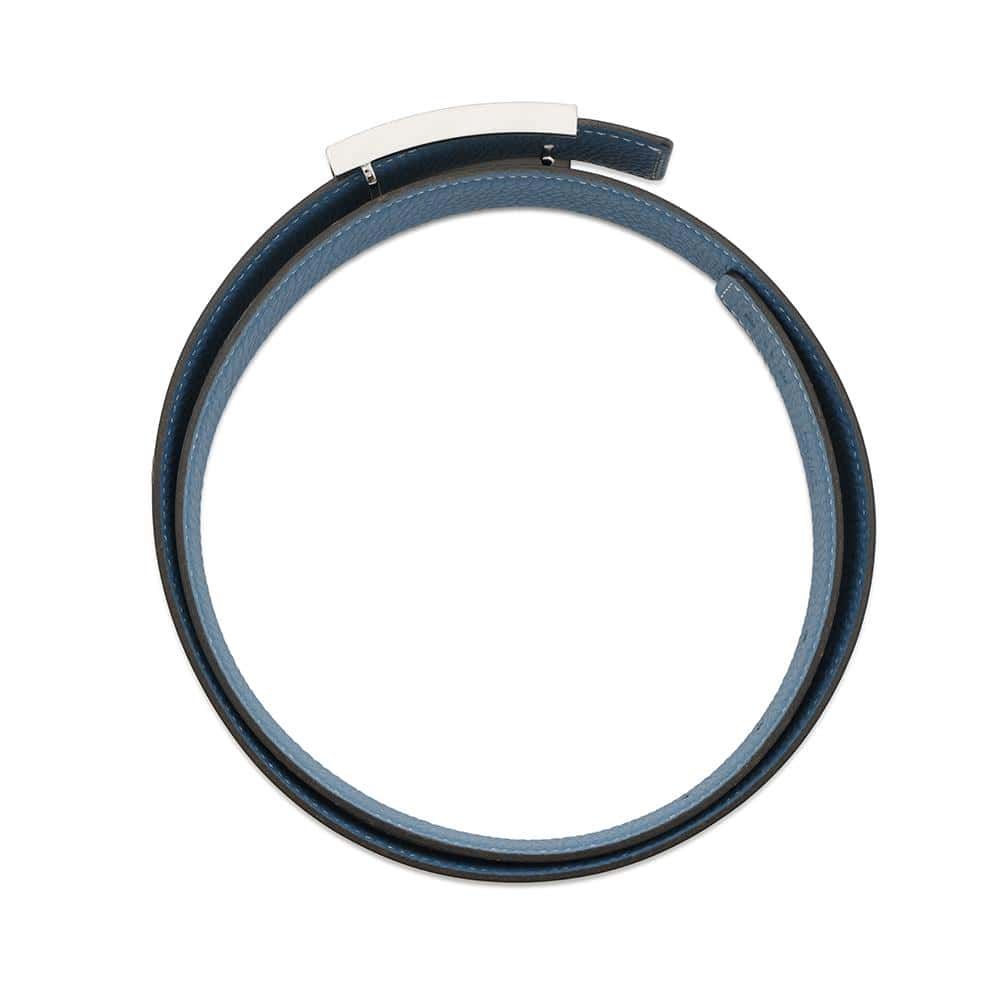 エルメス べルト Hベルト ラッキーメタル ブラック/ブルージーン  