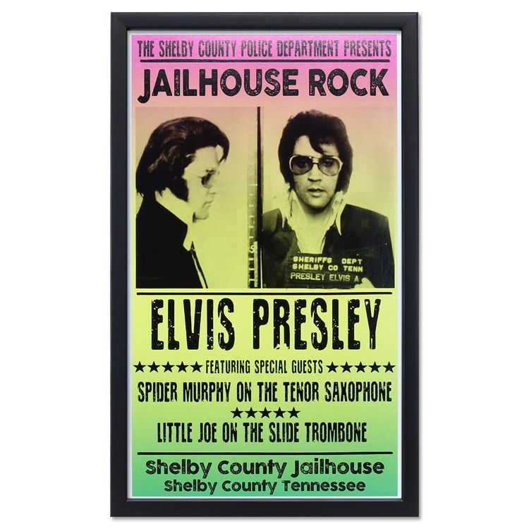 額入りバンドポスター エルビス・プレスリー JAILHOUSE ROCK サイズ：36.1&times;59cm ショープリント 輸入ポスター インテリア アメリカン雑貨