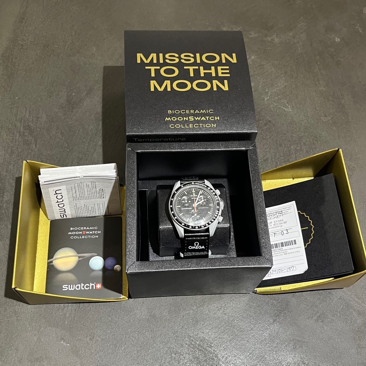 未装着品 まるっこい Ω×swatch ミッション TO THE ムーン S033M100