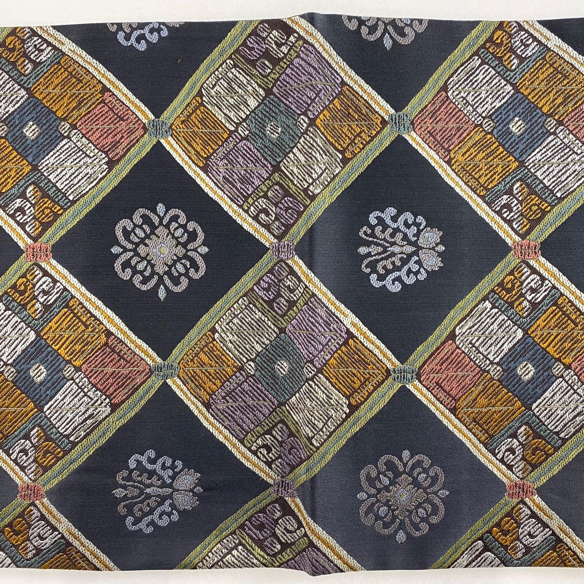 (最終市) No.2406 未使用シリーズ正絹菱縞箔袋帯　超美品 楽天市場】【新古品】 袋帯 未使用 フォーマル 正絹 螺鈿箔 金糸