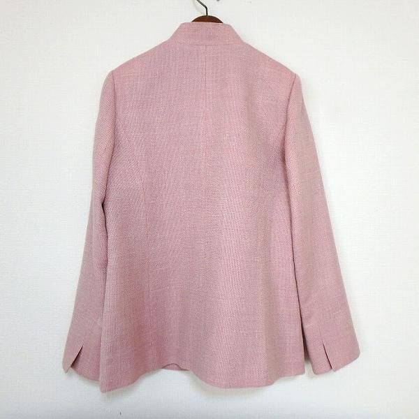 anc レリアン Leilian ジャケット 7 ピンク ロロピアーナ生地 麻混
